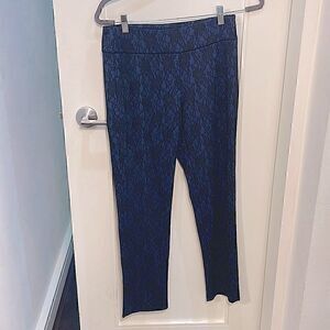 NWOT- Sara Campbell  Navy and Black Detailed Pants size 6 Made in the USA